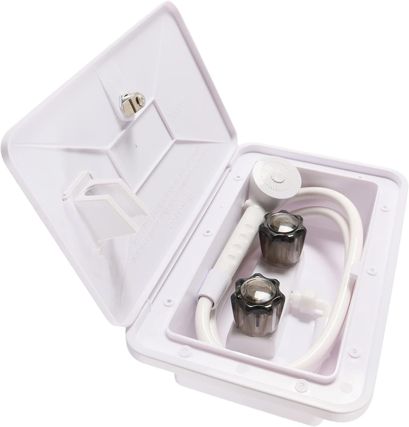 WCX RV Exterior Shower Box Kit Faucet Hose Camper Trailer Shower