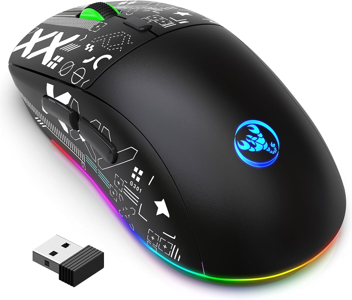 WCX T90 2.4G Mechanical Mouse RGB Gaming Mouse Ergonomic Design 10