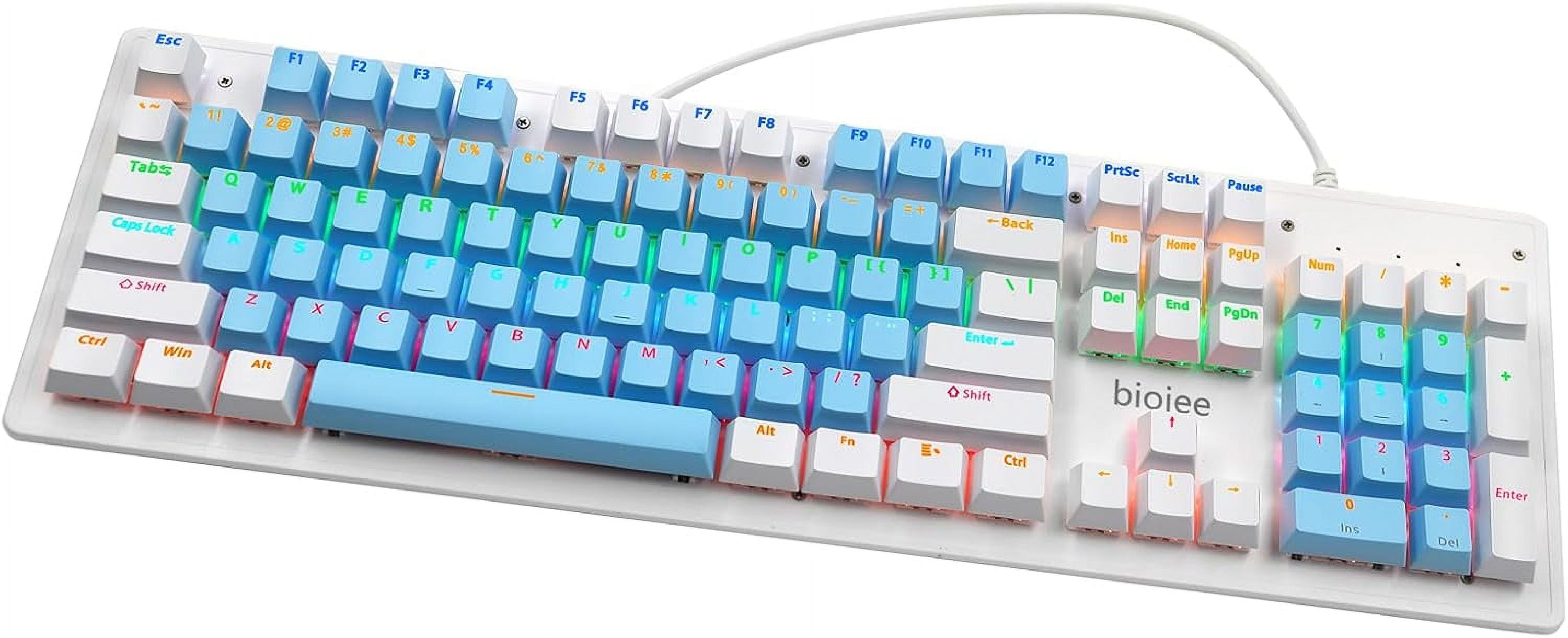 Rainbow Backlit Keyboard Laptop WCX Wired 104-Key Real Mechanical Gaming Keyboard Rainbow Backlit
