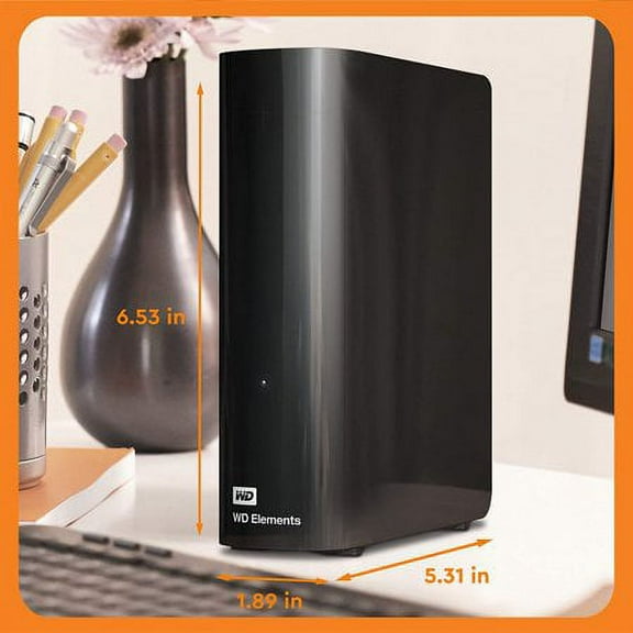 WD 10TB Elements Desktop Hard Drive, USB 3.0 - WDBWLG0100HBK-NESN