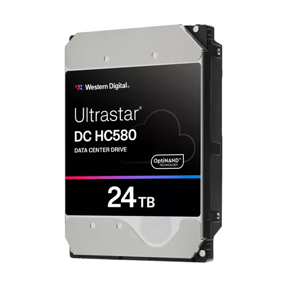 WD 24TB Ultrastar DC HC580 Data Center HDD SATA Base (SE) with OptiNAND, 3.5" Internal Hard Drive HDD, 7200 RPM, 512MB Cache - 0F62796