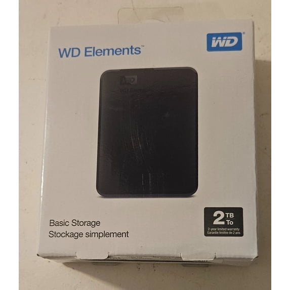 WD 2TB Elements Portable External Hard Drive for Windows, USB 3.2 Gen 1/USB 3.0 for PC & Mac, Plug and Play Ready - WDBU6Y0020BBK-WESN