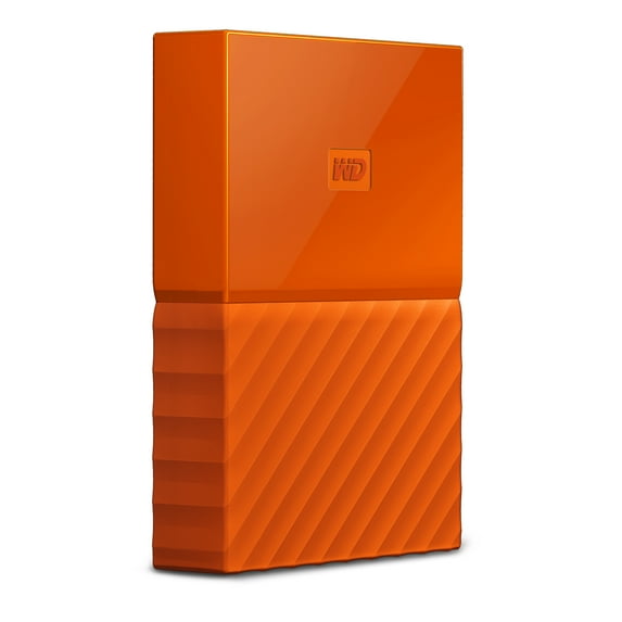WD 3TB Orange My Passport Portable External Hard Drive - USB 3.0 - Model WDBYFT0030BOR-WESN