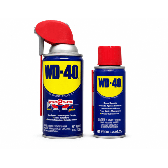 WD-40 2.75 oz & 8 oz Smart Straw Combo Pack Multi-Use Lubricant, Penetrant, Rust Protection (2 Cans)
