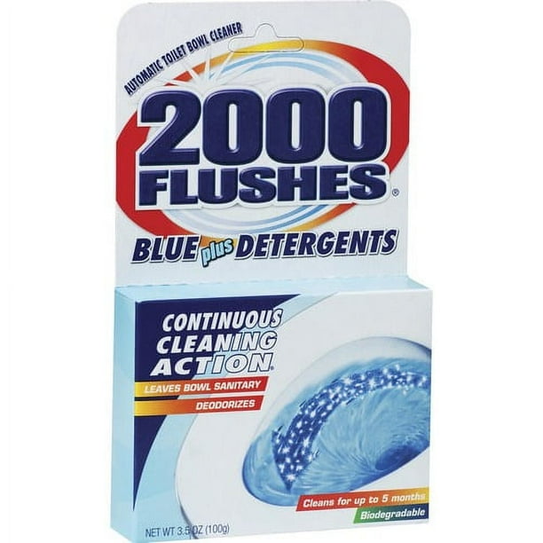 WD-40 2000 Flushes Automatic Toilet Bowl Cleaner - 3.50 oz (0.22 lb) - 1 Each - Deodorize, Long Lasting - Blue WD-40 2000 Flushes Automatic Toilet Bowl Cleaner - 3.50 oz (0.22 lb) - 1 Each - Deodorize, Long Lasting - Blue