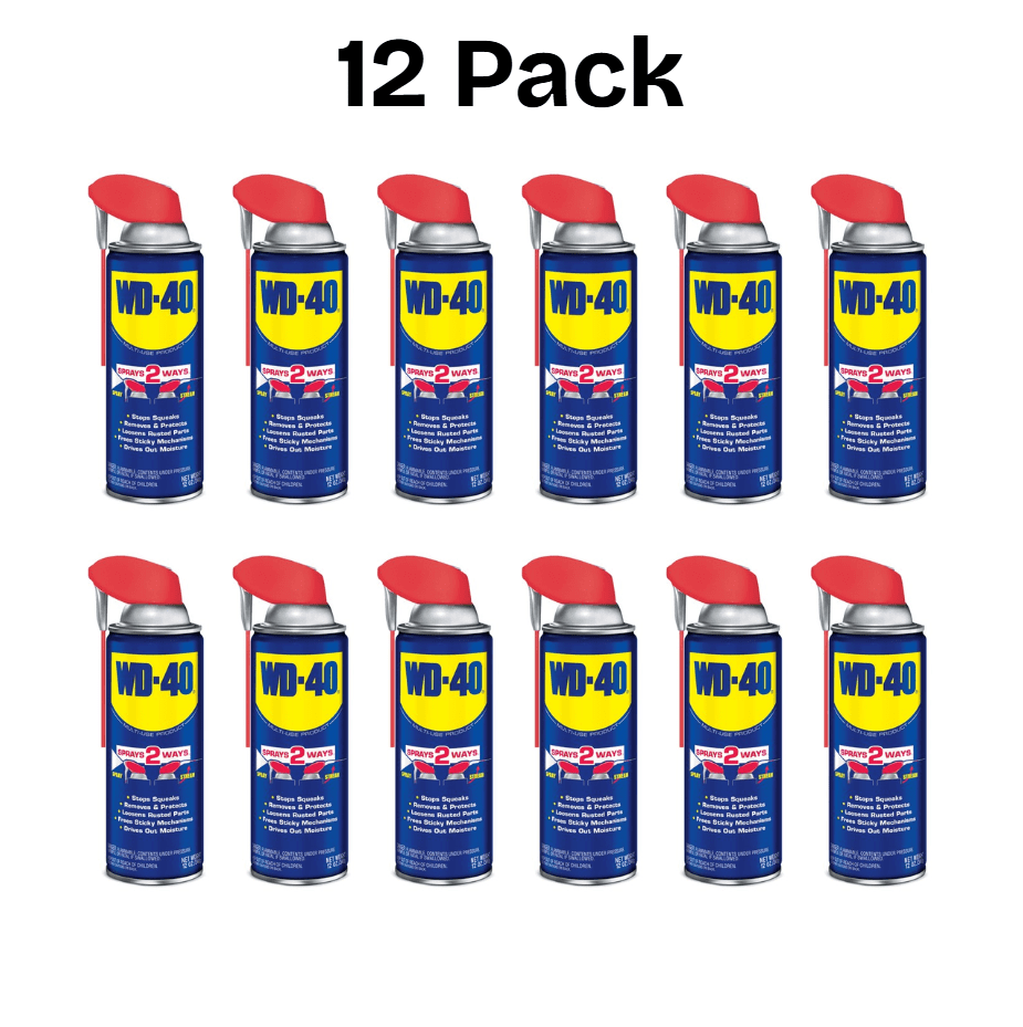 WD-40 49005 12PK Multi Use Lubricant Spray with Smart Straw, 12oz Aerosol Spray