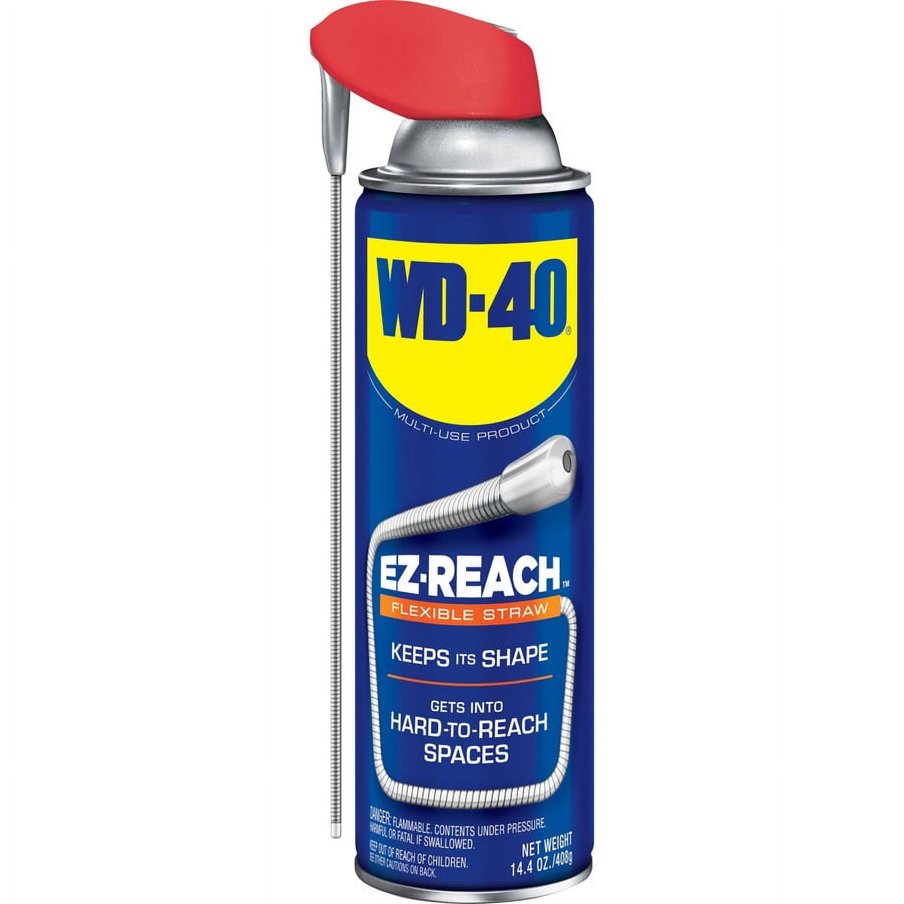 WD-40 EZ Reach Flexible Stray Lubricant - Ready-To-Use Aerosol - 14.4 fl oz (0.5 quart) - 1 Each - Light Amber | Bundle of 2 Each