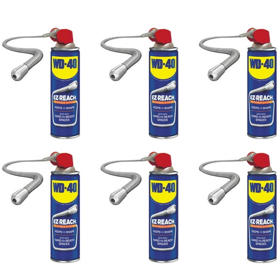 WD-40 Multi Use Lubricant Spray with 8" EZ-Reach Attachment, 14.4 Ounce (6 Pack)