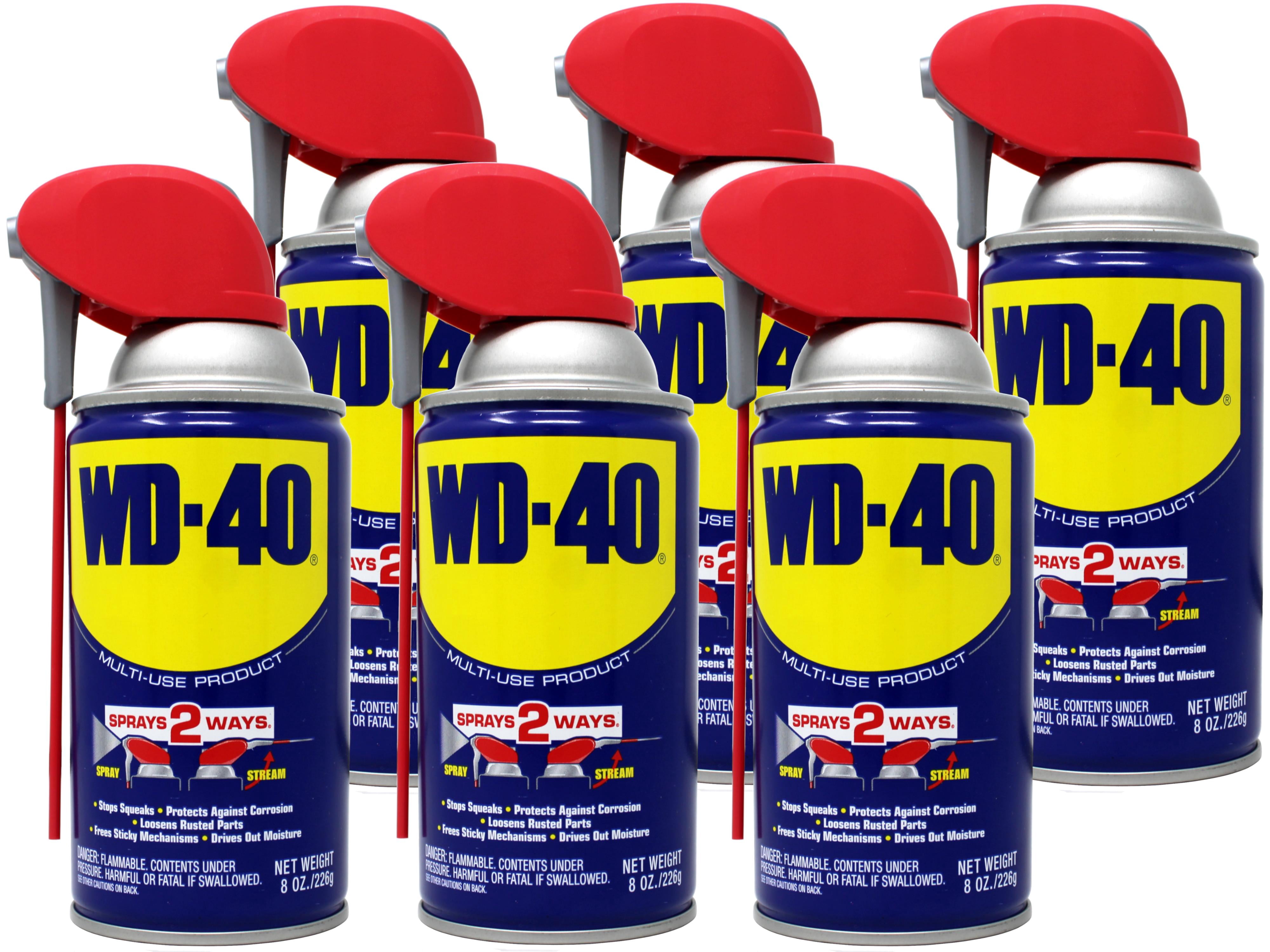 6 Pack - WD-40 Original Formula, Multi-Use Product with Smart Straw Sprays 2 Ways, Stops Squeaks, Protects Against Corrosion, Loosens Rusted Parts, Frees Sticky Mechanisms, Drives Out Moisture, 8 OZ