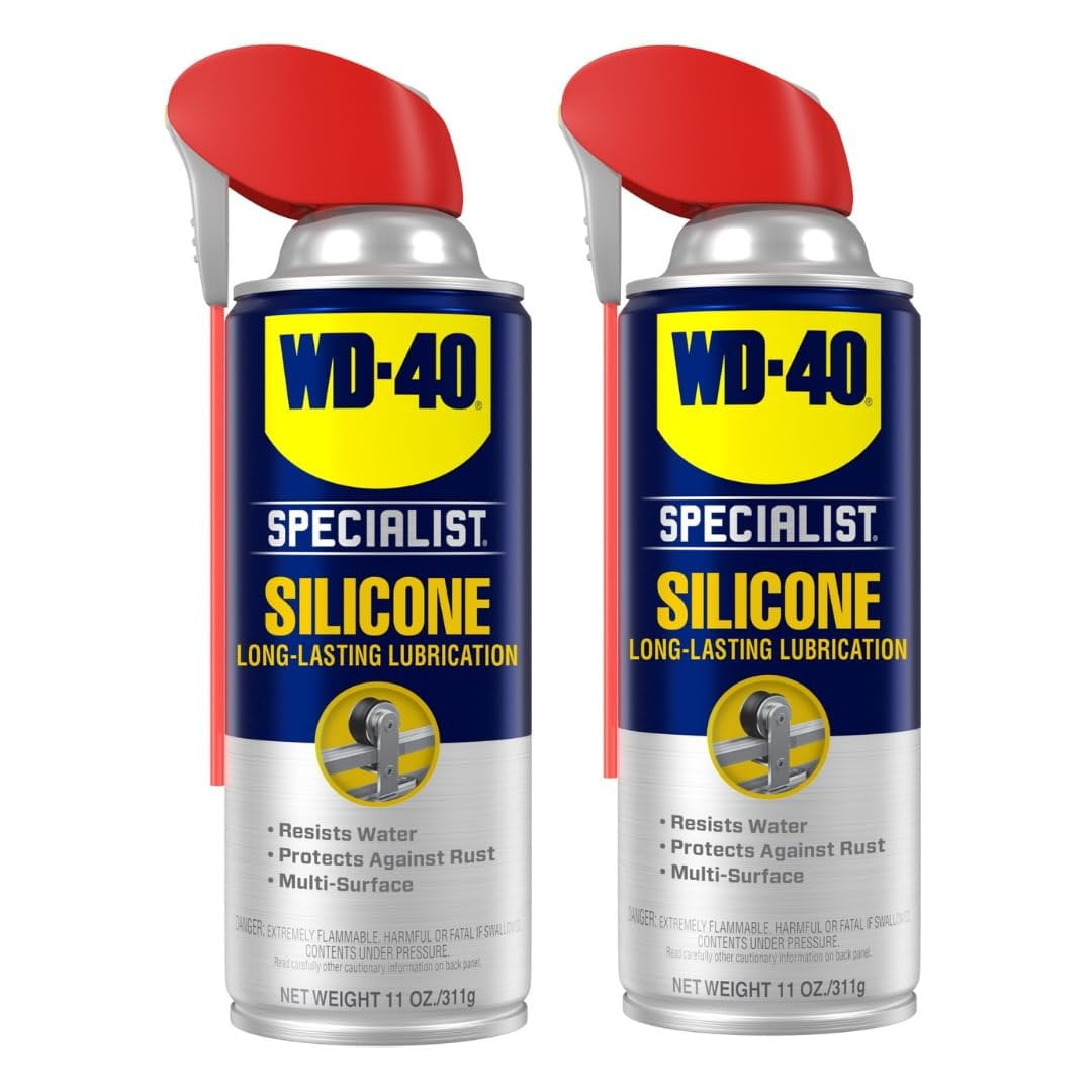 WD-40 Specialist Silicone Lubricant Spray - Smart Straw, Twin Pack, 11 oz Each