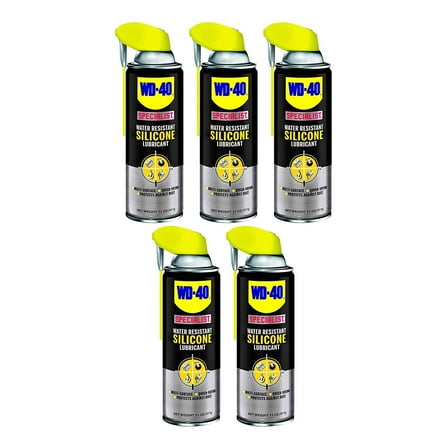 WD-40 Specialist Water Resistant Silicone Lubricant with Smart Straw Sprays 2 Ways 11 OZ 5 Pack