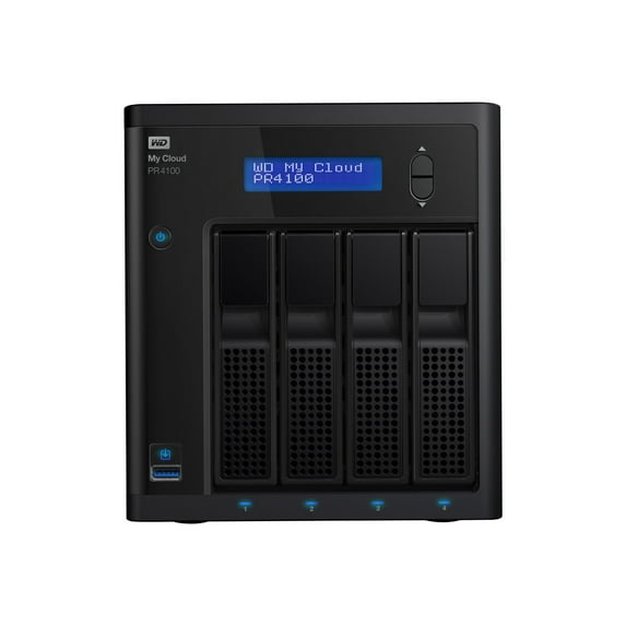 WD My Cloud PR4100 WDBNFA0400KBK - NAS server - 4 bays - 40 TB - HDD 10 TB x 4 - RAID RAID 0, 1, 5, 10, JBOD - RAM 4 GB - Gigabit Ethernet