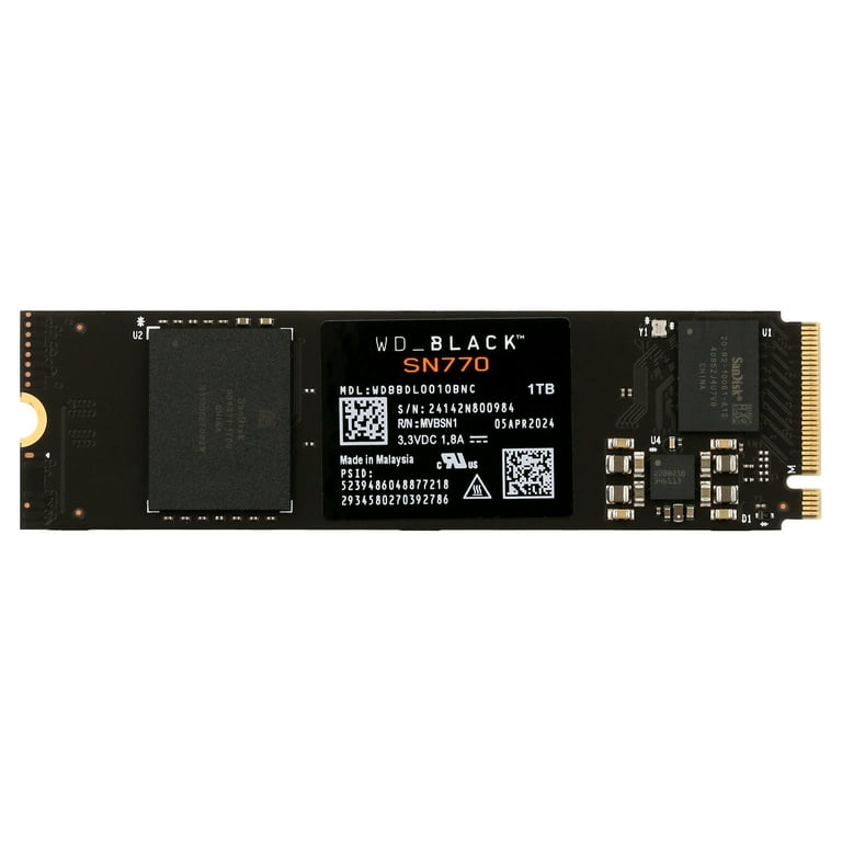 WD Black 1TB SN770 NVMe Internal Gaming SSD - Gen4 PCIe, M.2