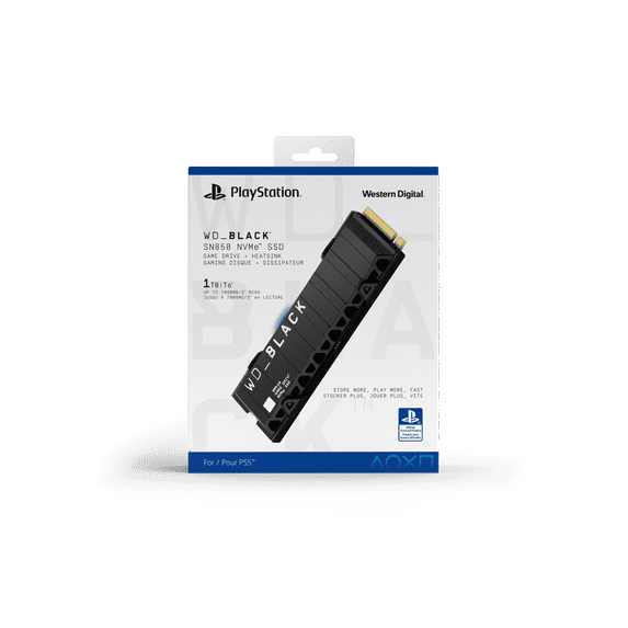 Western Digital WD_BLACK™ SN850 NVMe™ SSD for PS5™ Consoles M.2 2280 1TB PCI-Express 4.0 x4 Internal Solid State Drive (SSD) WDBBKW0010BBK-WRSN