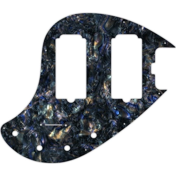 WD Custom Pickguard For Music Man 5 String StingRay 5-HH Through Neck Bass #35 Black Abalone