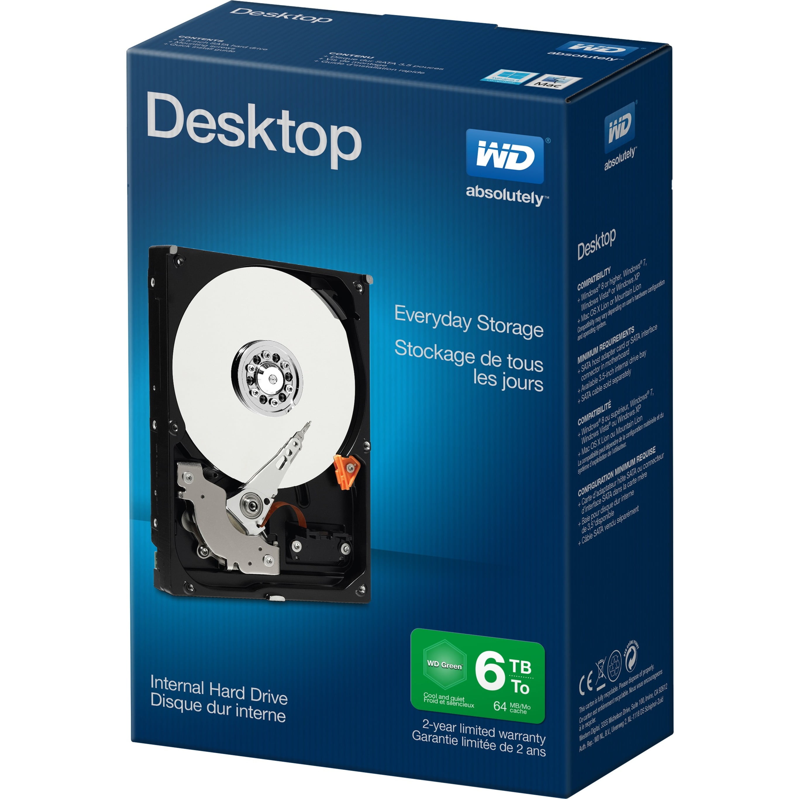 WD Desktop Everyday 6TB Internal Hard Drive SATA 6Gb/s