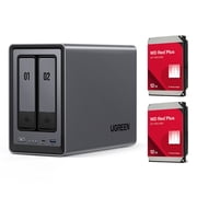 WD NASync DXP2800 2-Bay NAS Enclosure, Bundle with 2x WD Red Plus 12TB 3.5" SATA III Internal NAS Hard Drive