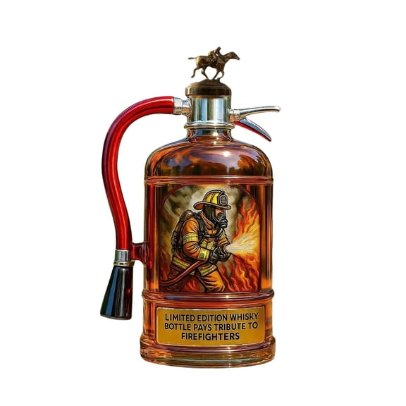 WD-Forest 10oz Fire Extinguisher Whisky Glasses Bottle Novalty Whiskey Decanter Home Bar Decorations Unique Gifts for Firefighter Father Dad Men C