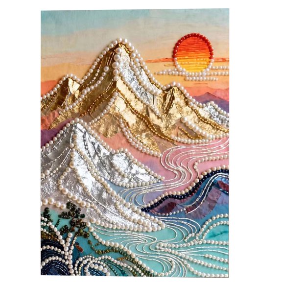 WD-Forest 15.7in DIY 9D Pearl Painting Kit Textured Gemstone Art for Spring Home Wall Decor Relaxing Pearl Art Craft for Adults & Beginners