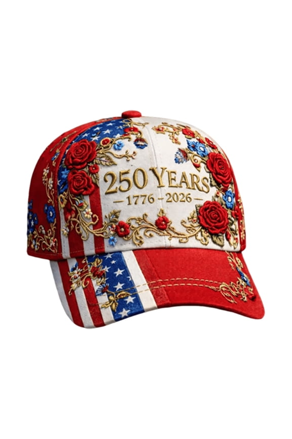 250th Anniversary Commemorative Baseball Cap 21.7-23.6in Adjustable Patriotic Sun Hat for Outdoor Spring Summer