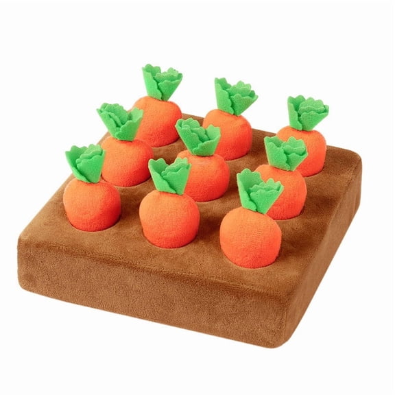 WD-Forest 7.7" Interactive Pet Foraging Toy with 9 Carrots Carrot Patch Snuffle Mat for Mental Stimulation & Play Creative Easter Gifts for Dog Lovers