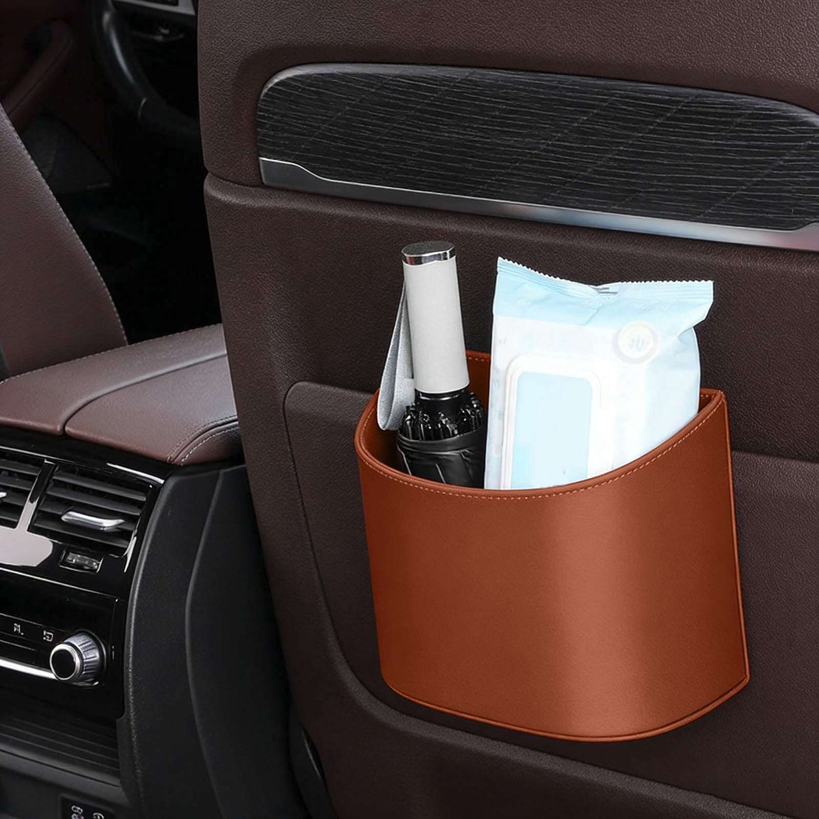 WD-Forest Faux Leather Car Storage Box Multifunctional Back Seat ...