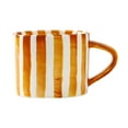 thumbnail image 1 of WD-Forest Orange Ceramic Mugs Striped Espresso Mugs 8oz Hand-Painted Coffee Cups with Handle Porcelain Coffee Mug for Valentine's Day Gifts, 1 of 9