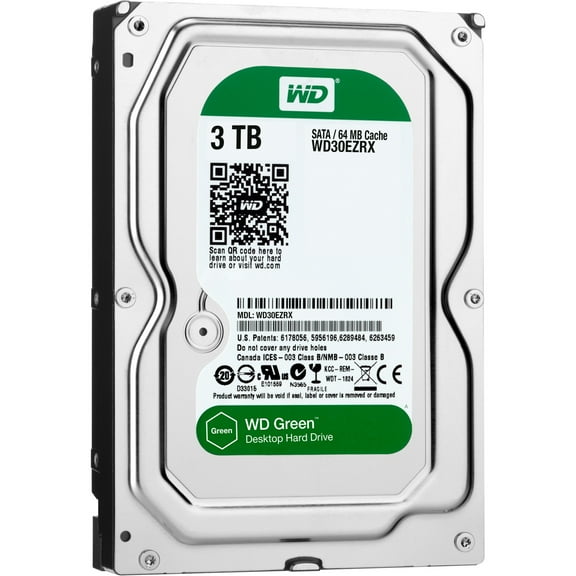 WD Green 3TB SATA 6Gb/s 3.5" Internal Desktop Hard Drive