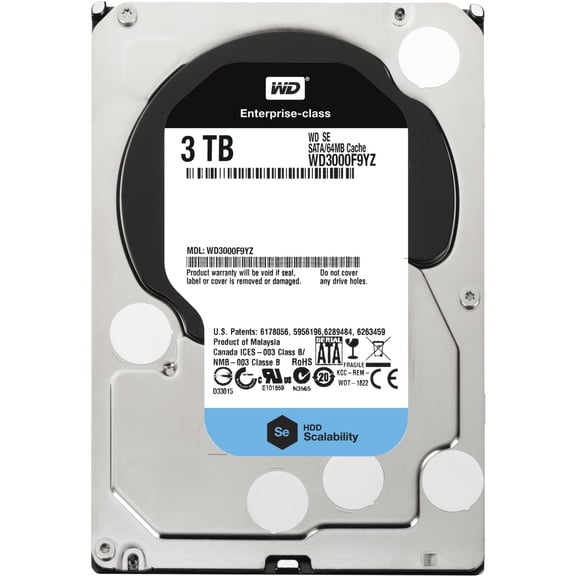 Western Digital Se WD3000F9YZ 3TB 7200RPM SATA3/SATA 6.0 Gb/s 64MB Enterprise Hard Drive (3.5 inch)
