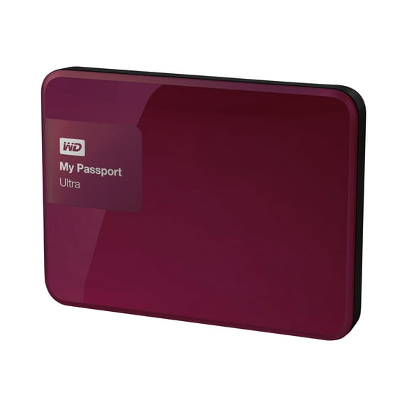 WD My Passport Ultra WDBGPU0010BBY - Hard drive - encrypted - 1 TB - external (portable) - USB 3.0 - 256-bit AES - wild berry
