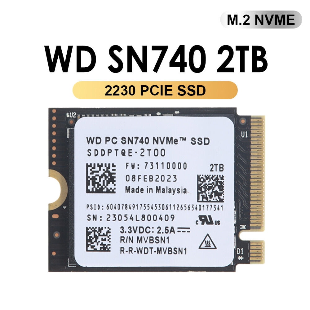 WD PC SN740 2T M.2 2230 SSD NVMe PCIe 4x4 For Microsoft Surface Steam