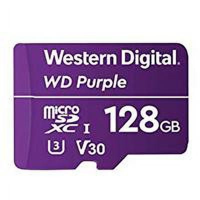 WD Purple WDD128G1P0A - Flash memory card - 128 GB - Video Class V30 / UHS-I U3 - microSDXC - purple