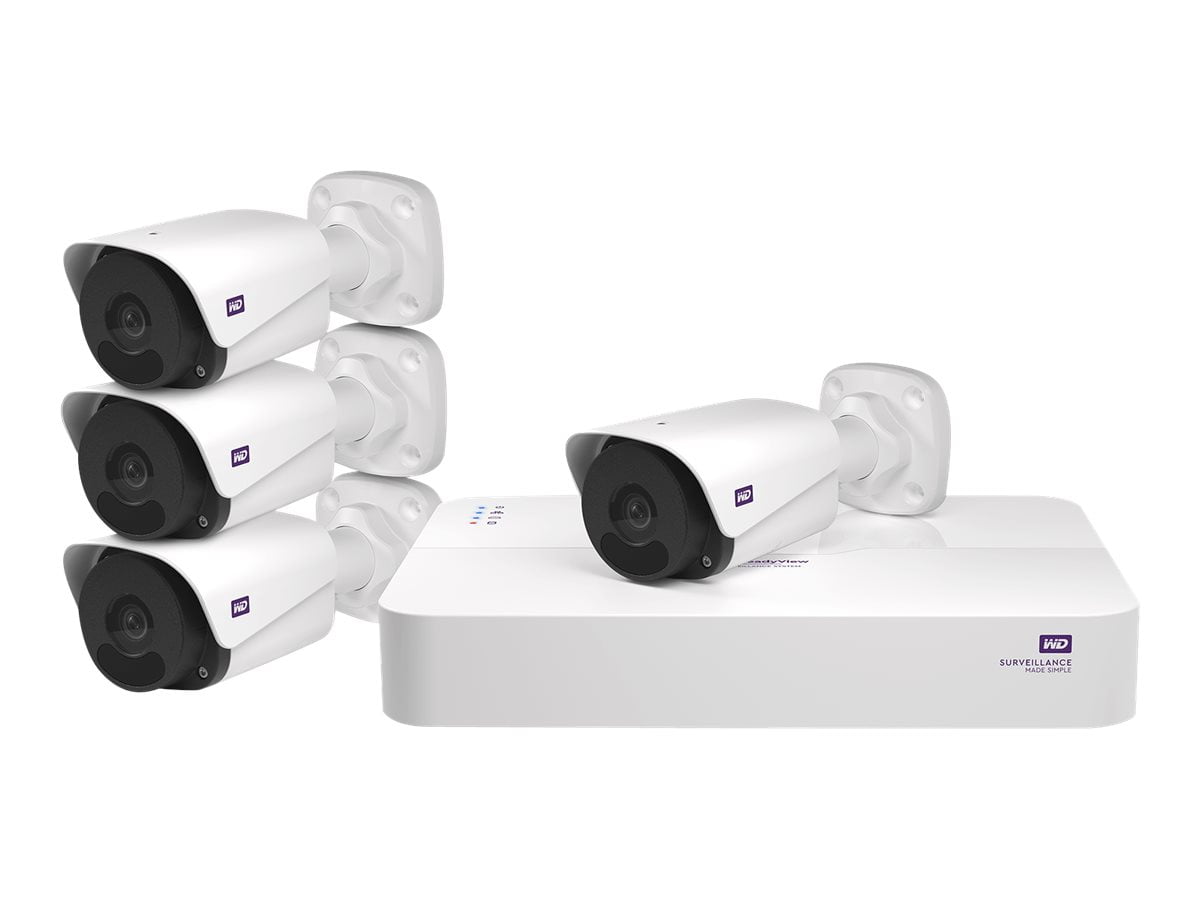 WD ReadyView WDBULT0020HWT - NVR + camera(s) - wired (LAN 10/100) - 8 channels - 1 x 2 TB - 4 camera(s)