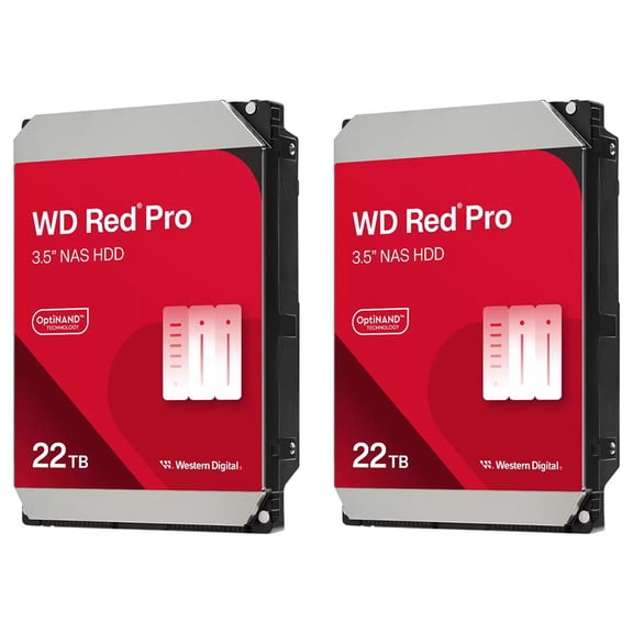 WD 2x WD Red Pro 22TB 3.5" SATA III Internal NAS Hard Drive, 2-Pack