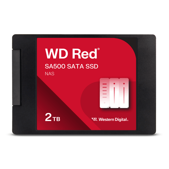 Western Digital 2TB WD Red SA500 NAS SATA SSD, Internal 2.5''/7mm Cased Solid State Drive - WDS200T2R0A-68CKB0