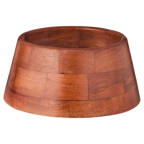 Wood Mini Christmas Tree Collar, Dark Natural Finish, 9", by Holiday Time