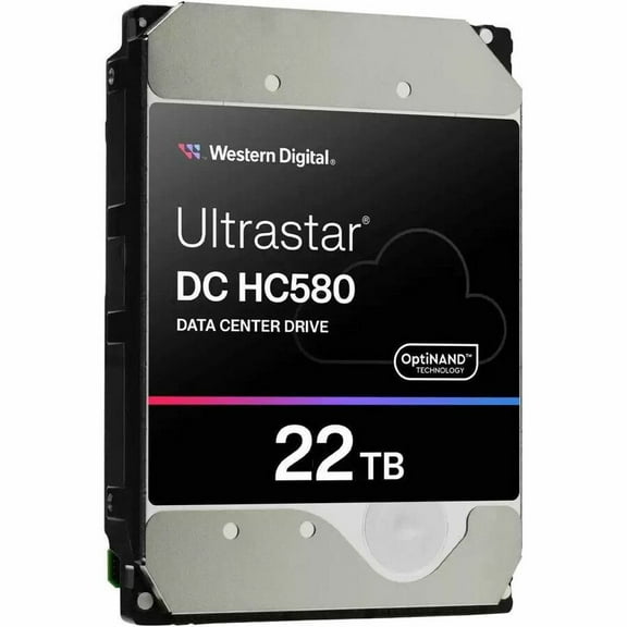 WD Ultrastar DC HC580 WUH722422AL5201 22 TB Hard Drive, 3.5" Internal, SATA, Conventional Magnetic Recording (CMR) Method