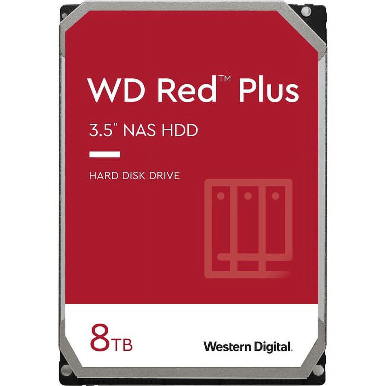WD WD80EFAX Red Plus WD80EFAX 8 TB Hard Drive - 3.5" Internal - SATA (SATA/600) - Conventional Magnetic Recording (CMR) Used - image 1 of 1