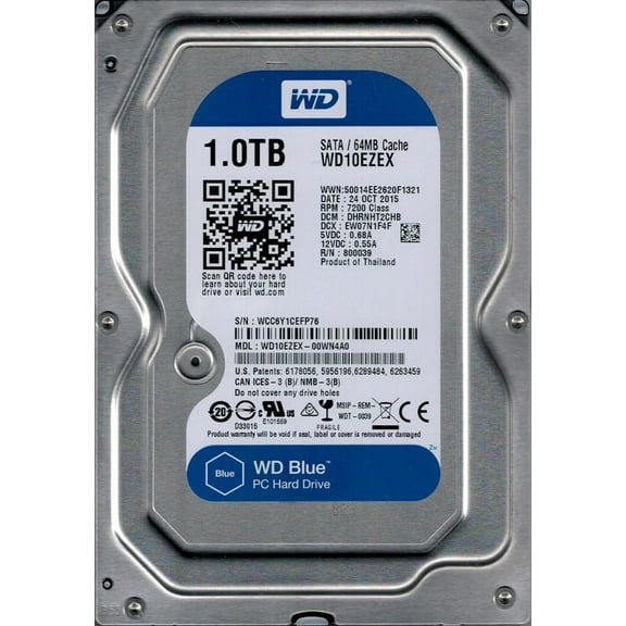 WD10EZEX-00WN4A0 DCM: DHRNHT2CHB WCC6Y Western Digital 1TB