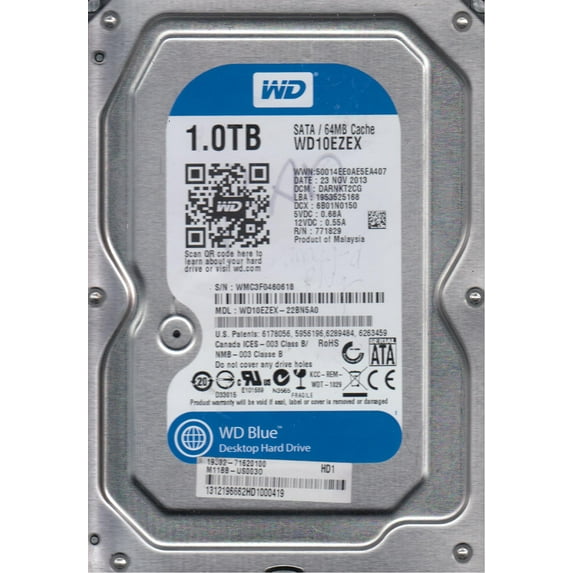 WD10EZEX-22BN5A0, DCM DARNKT2CG, Western Digital 1TB SATA 3.5 Hard Drive