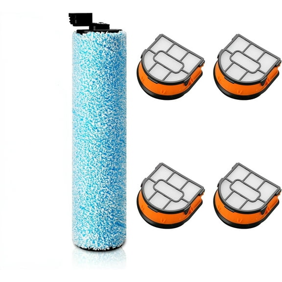 WD161 Roller and Filter For Shark HydroVac MessMaster Wet Dry Vacuum Cleaner WD161 WD261 AW261 (1 Brush 4 Foam Filter Kit)
