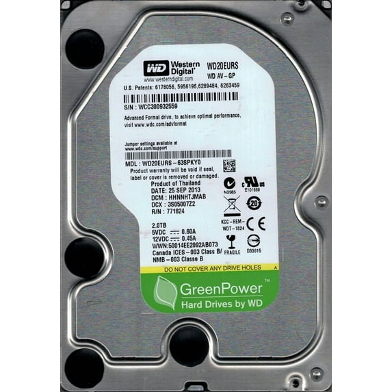 WD20EURS-63SPKY0 DCM: HHNNHTJMAB WCC30 Western Digital 2TB