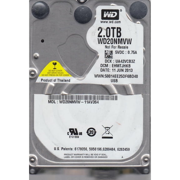 WD20NMVW-11AV3S4, DCM EHMTJHKB, Western Digital 2TB USB 2.5 Hard Drive