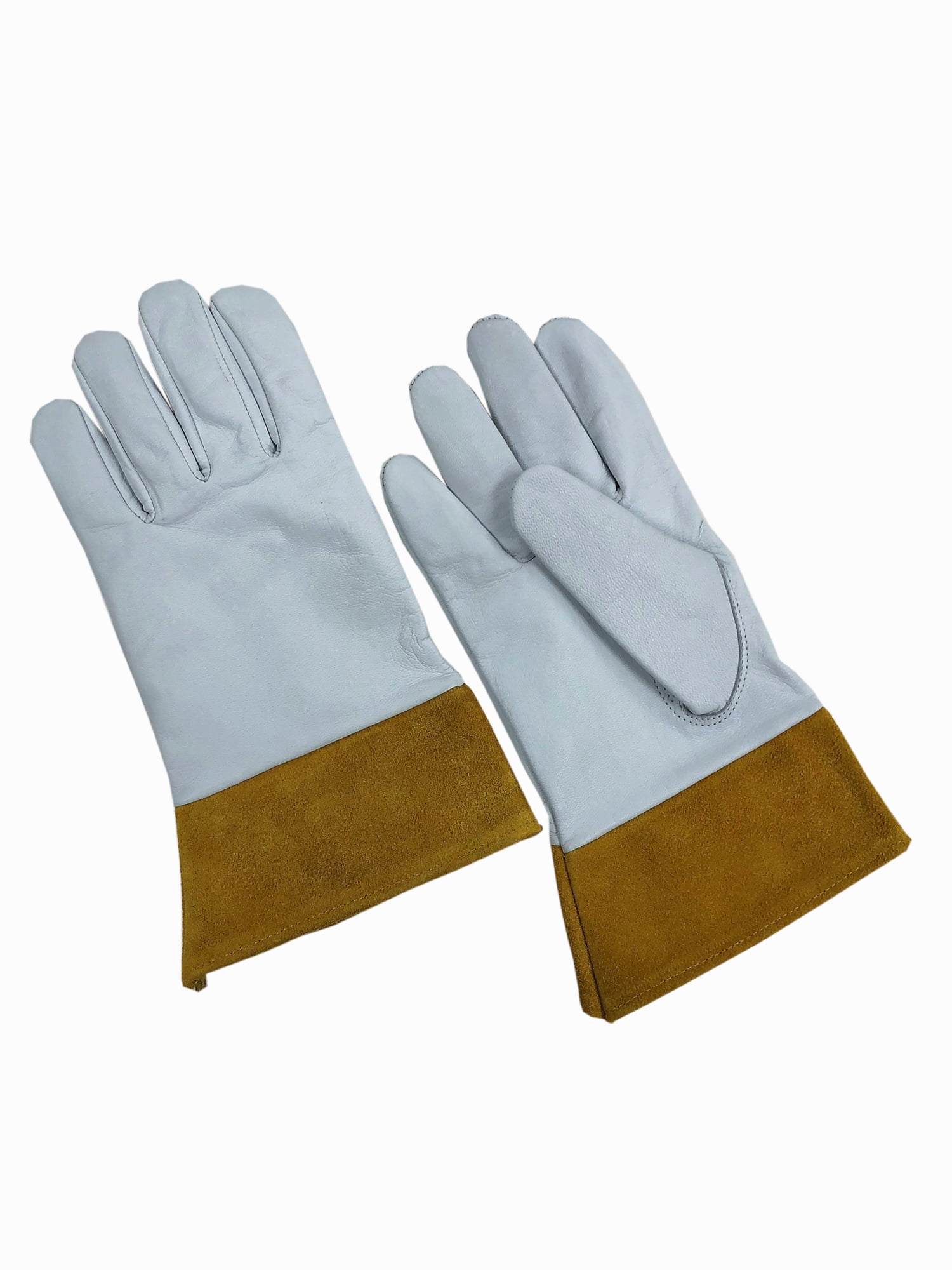 WZQH Leather Work Gloves for Men or Women. Small Glove for Gardening,  Tig/Mig Welding, Construction, Chainsaw, Farm, Ranch, etc. Cowhide, Cotton