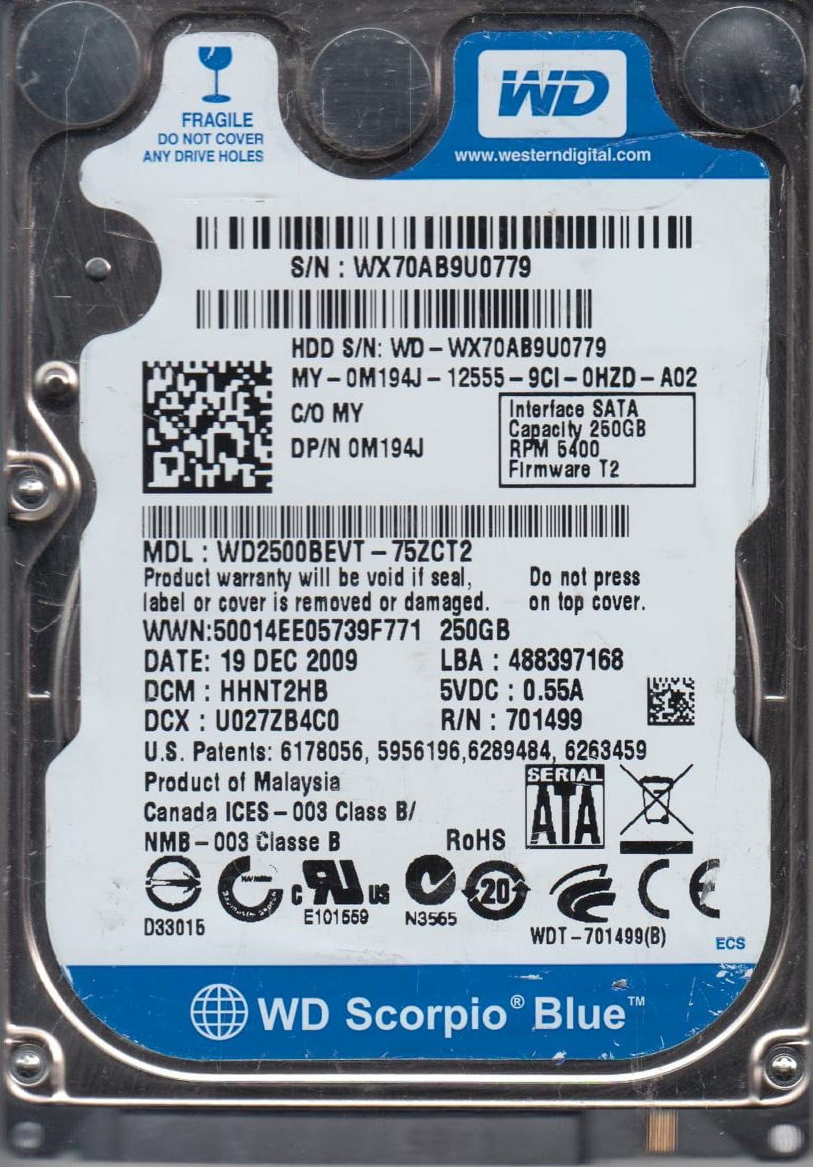Wd2500bevt hot sale