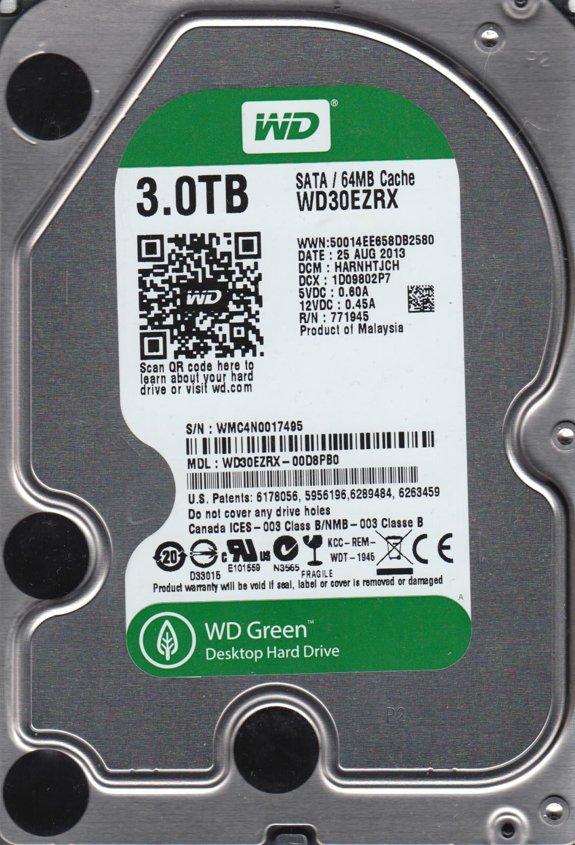 WESTERN DIGITAL WD30EZRX [3TB SATA600 64MB] WD Green 周辺機器