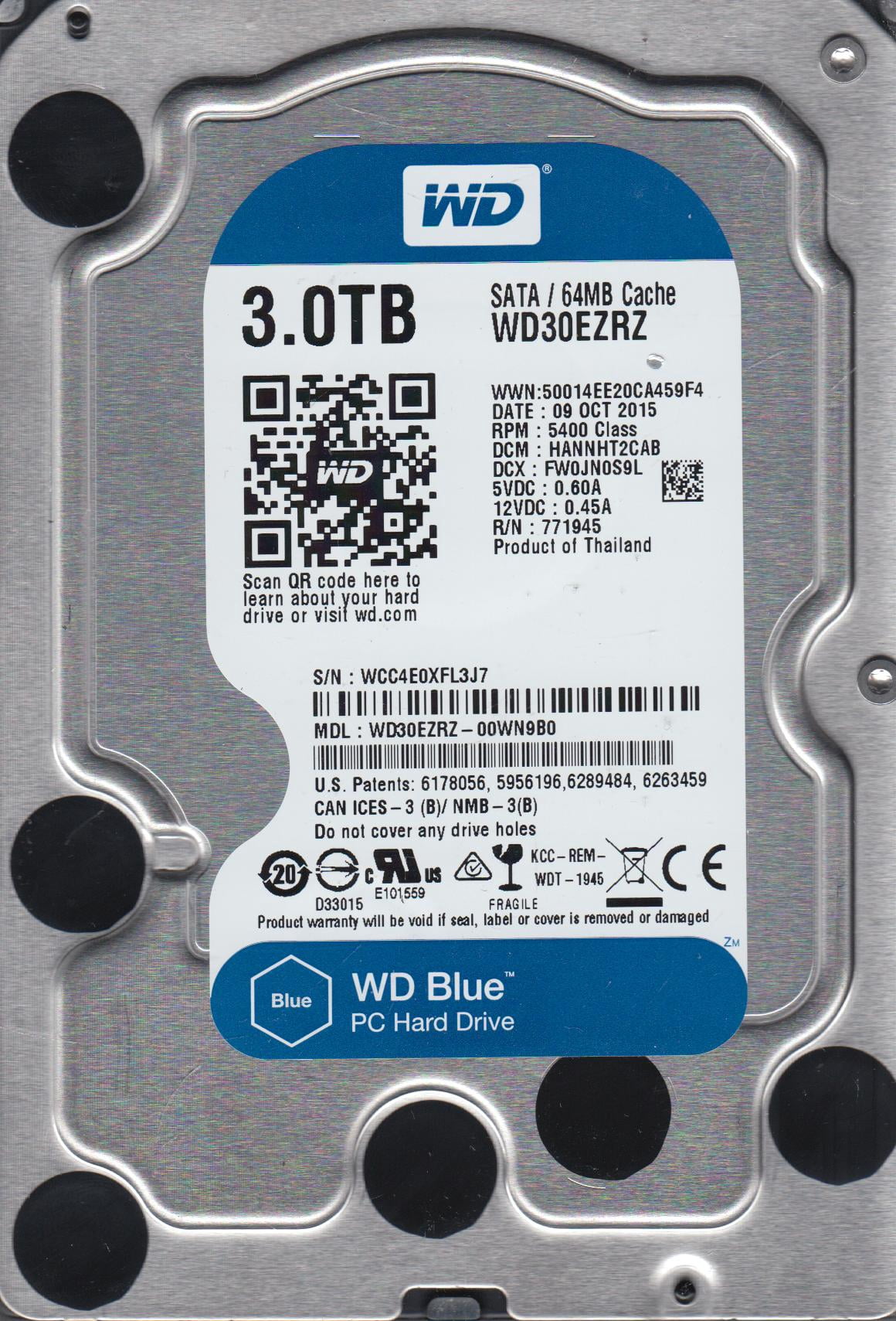 WD30EZRZ-00WN9B0, DCM HANNHT2CAB, Western Digital 3TB SATA 3.5 Hard ...