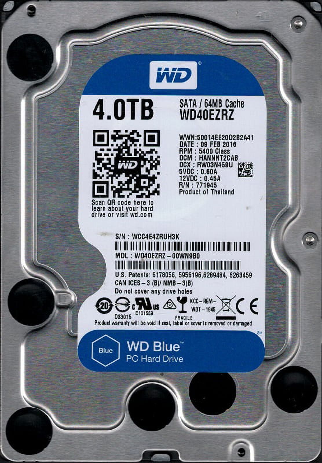 Western Digital WD40EZRZ 4TB HDD駐車場 Western Digital Blue 4tb
