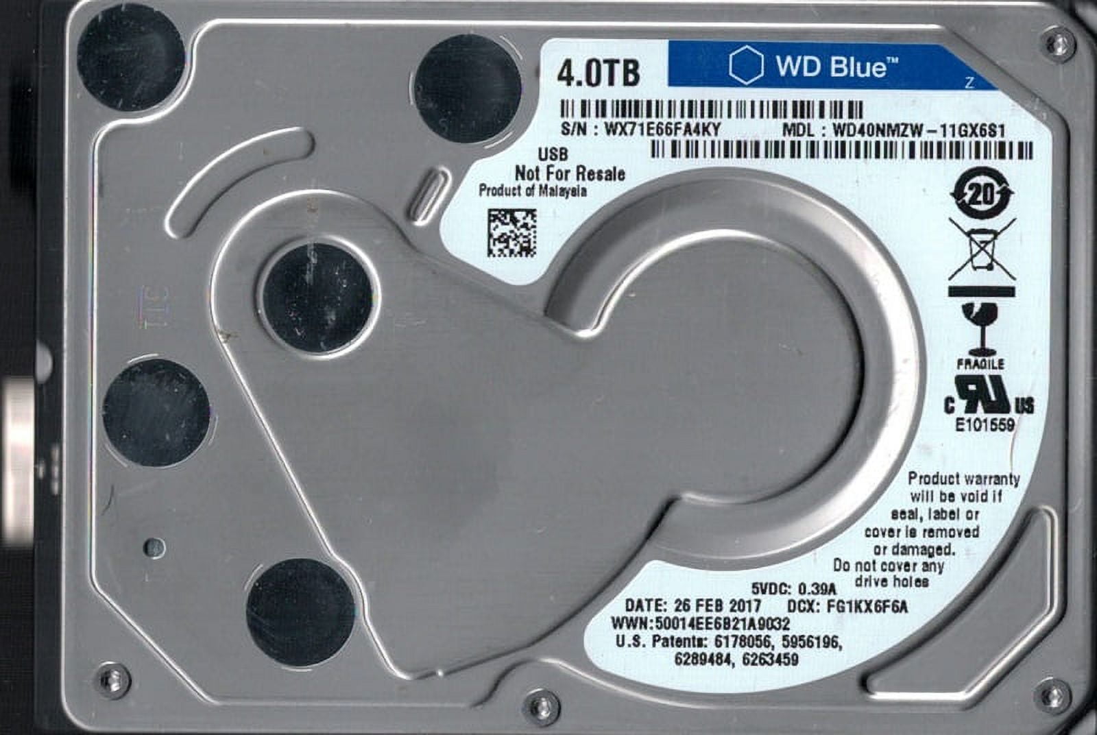 WD40NMZW-11GX6S1 USB 3.0 WX71E Western Digital 4TB Laptop Hard