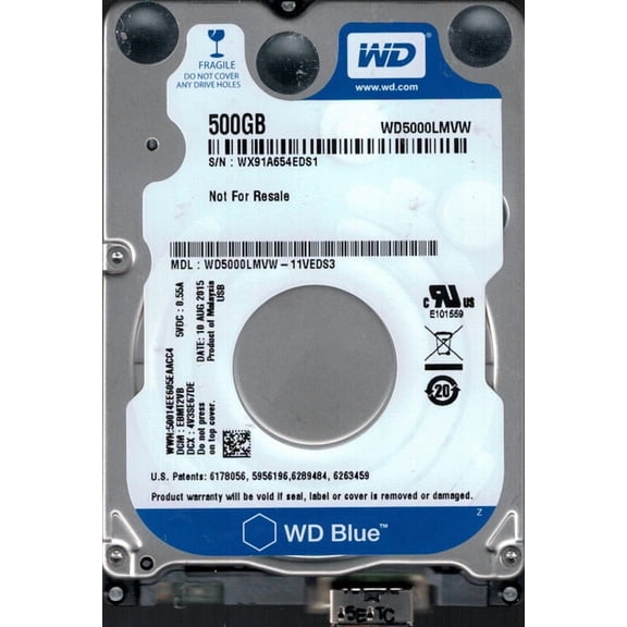 WD5000LMVW-11VEDS3 DCM: EBMT2VB WX91A Western Digital 500GB